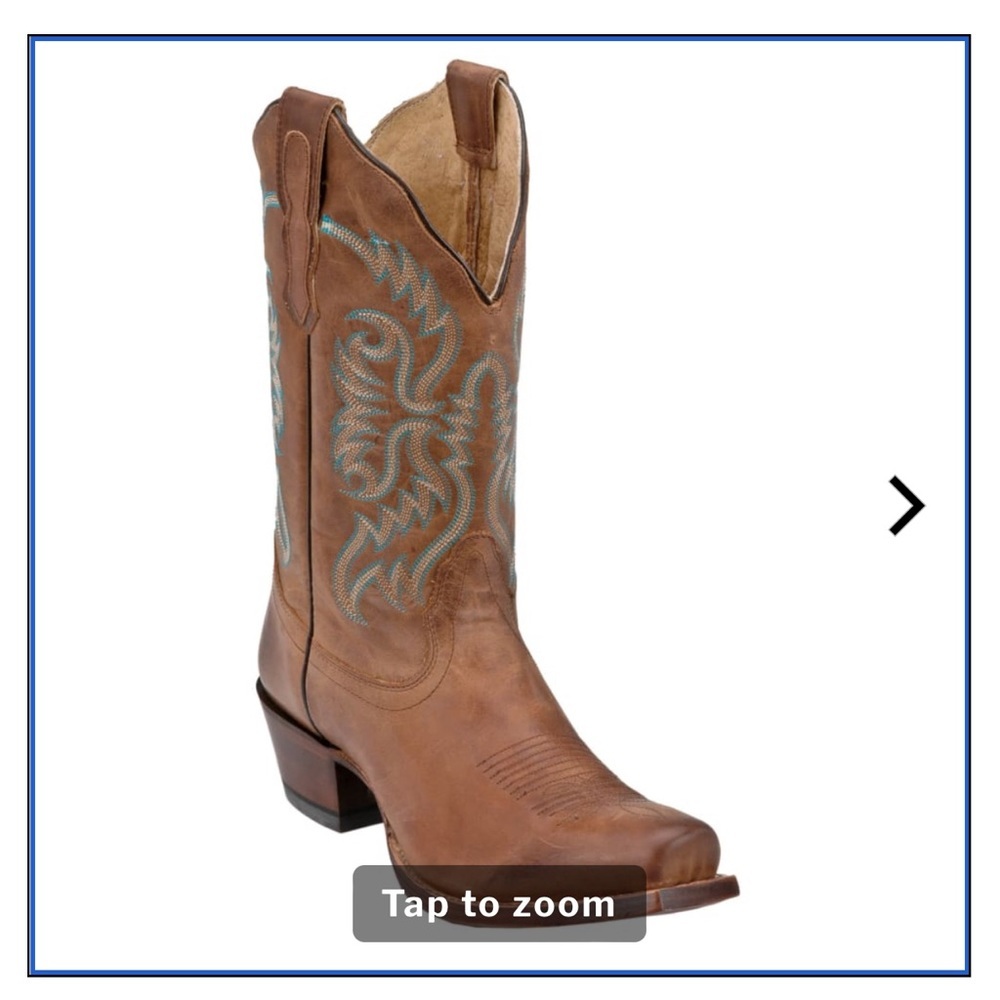 Nocona Women's Burnished Brown Cowhide Half Moon Toe Cowboy Boots